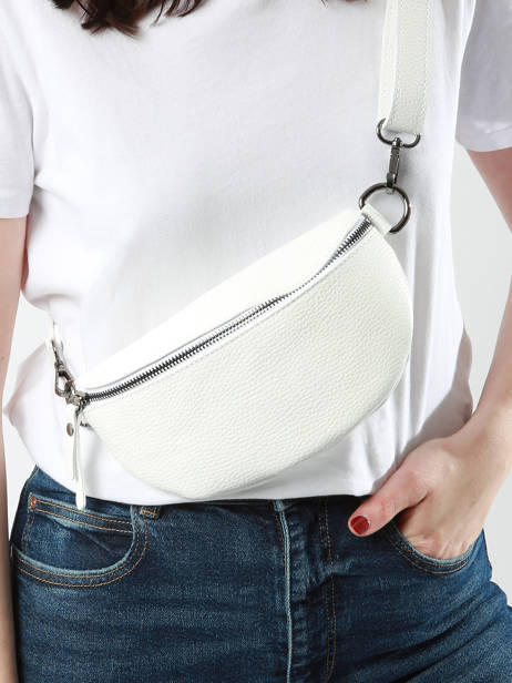 Leather Caviar Belt Bag Milano White caviar CA19091B other view 1
