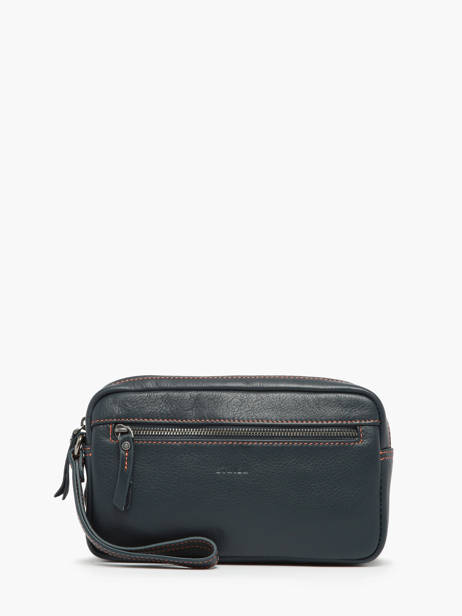 Pochette Homme FoulonnÃ© Cuir Etrier Bleu foulonne EFOU721S