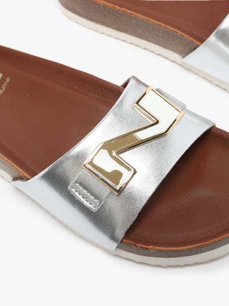 Slippers In Leather Nathan baume Silver women 241N70 other view 1