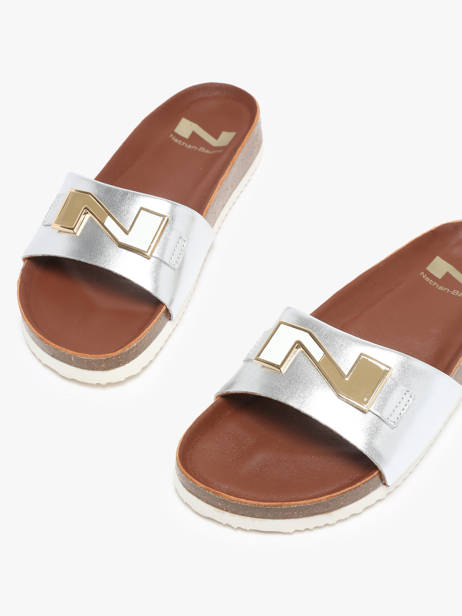 Slippers In Leather Nathan baume Silver women 241N70 other view 3
