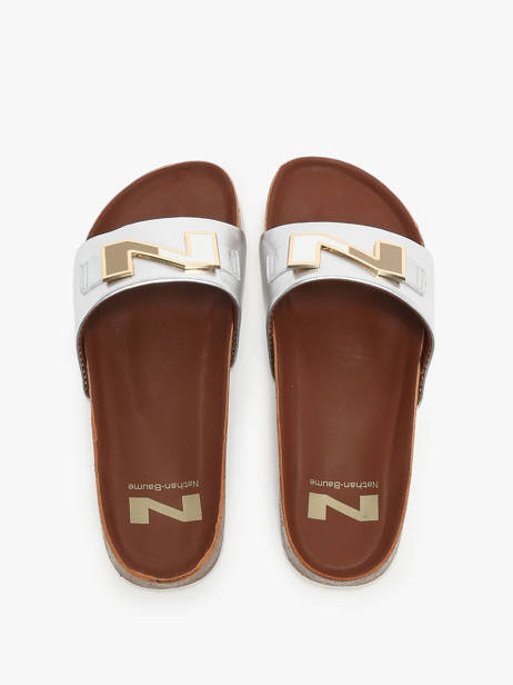 Slippers In Leather Nathan baume Silver women 241N70 other view 4