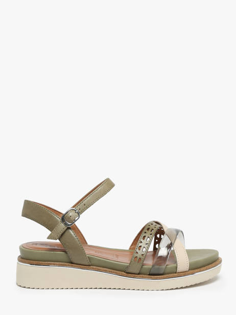 Sandals In Leather Tamaris Green women 42