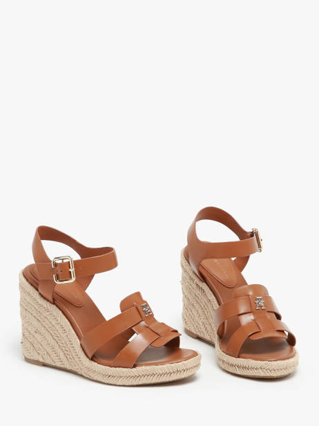 Sandales Semelle CompensÃ©e En Cuir Tommy hilfiger Marron women 7925GQS vue secondaire 1