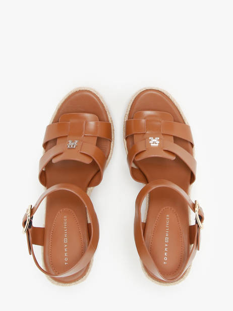 Sandales Semelle CompensÃ©e En Cuir Tommy hilfiger Marron women 7925GQS vue secondaire 3