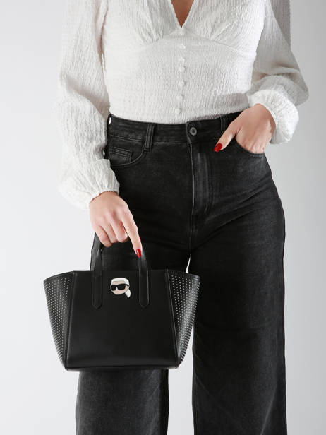 Sac PortÃ© Main K Ikonic 2.0 Cuir Karl lagerfeld Noir k ikonic 2.0 246W3030 vue secondaire 1