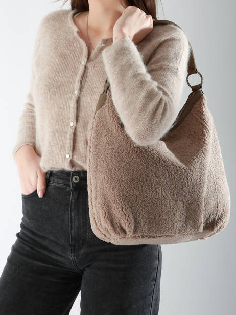 Shoulder Bag Miniprix Beige fur 3923 other view 1