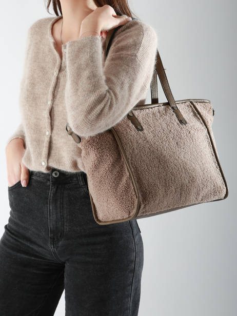 Shoulder Bag Miniprix Beige fur 3922 other view 1