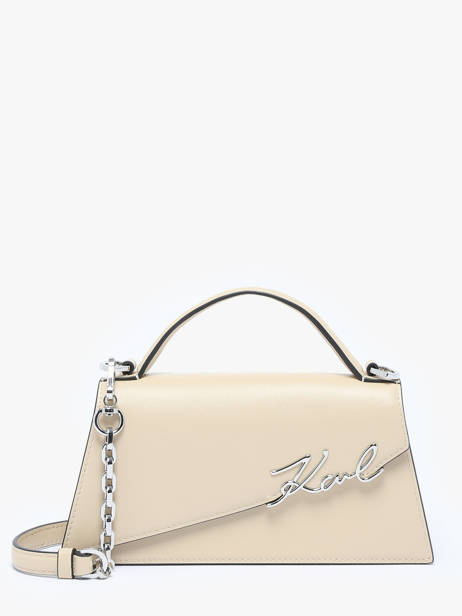 Shoulder Bag K Signature Leather Karl lagerfeld Beige k signature A1W30458