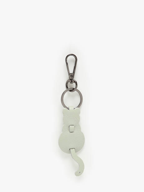 Leather Kitty Keychain Milano Green caviar CA24125