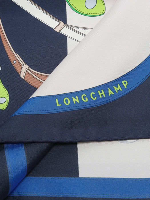 Longchamp Soie unie Scarf Blue