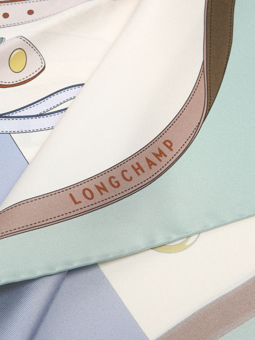 Longchamp Soie gots Scarf Blue