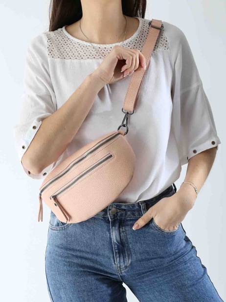 Leather Caviar Belt Bag Milano Pink caviar CA23111 other view 1