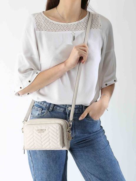 Shoulder Bag Eco Carly Polyurethane Guess Beige eco carly QG950814 other view 1