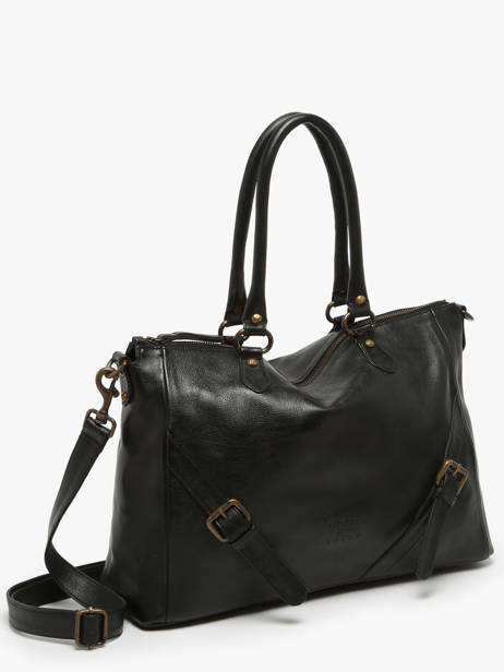 Shoulder Bag Strappy Leather Basilic pepper Black strappy BSTR03 other view 2