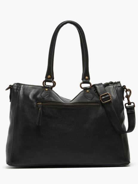 Shoulder Bag Strappy Leather Basilic pepper Black strappy BSTR03 other view 4