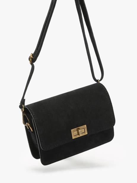Shoulder Bag Velvet Leather Milano Black velvet VE24115 other view 2
