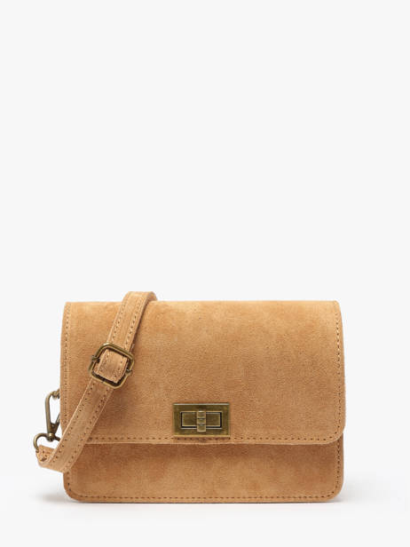 Sac BandouliÃ¨re Velvet Cuir Milano Marron velvet VE24115