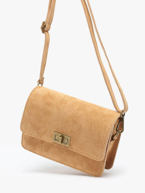 Sac BandouliÃ¨re Velvet Cuir Milano Marron velvet VE24115 vue secondaire 2
