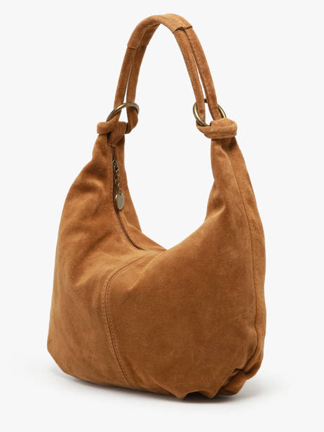 Shoulder Bag Velvet Leather Milano Brown velvet VE24111 other view 2