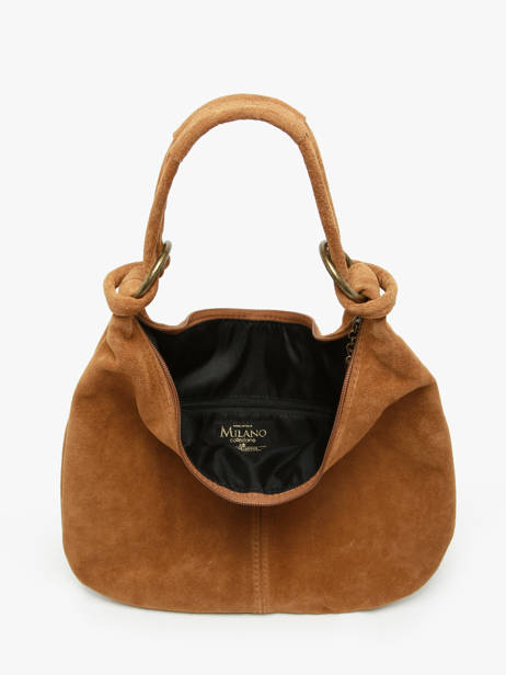 Shoulder Bag Velvet Leather Milano Brown velvet VE24111 other view 3