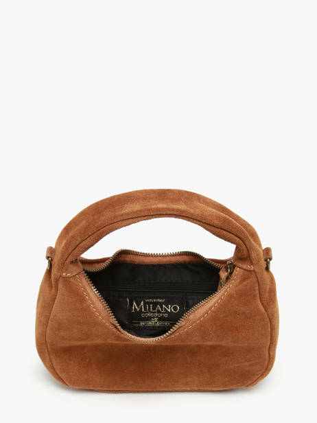 Crossbody Bag Velvet Leather Milano Brown velvet VE24113 other view 3