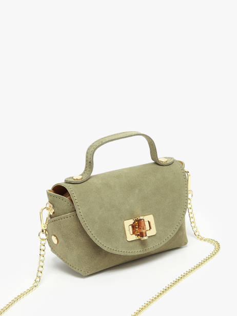 Crossbody Bag Velvet Leather Milano Green velvet VE24117 other view 2