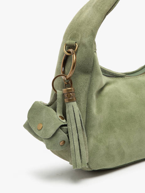 Keychain Leather Milano Green velvet VE24112 other view 1