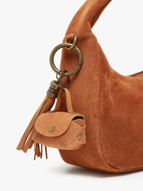 Keychain Leather Milano Brown velvet VE24112 other view 1