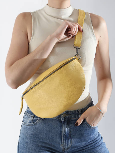 Leather Caviar Belt Bag Milano Yellow caviar CA21123 other view 1