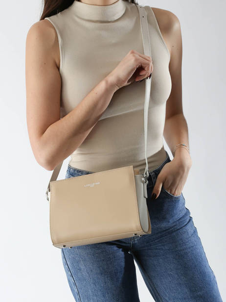Shoulder Bag Smooth Leather Lancaster Beige smooth 437-02 other view 1