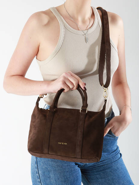Sac PortÃ© Main Vintage Cuir Nat et nin Marron vintage MTHYLANE vue secondaire 1