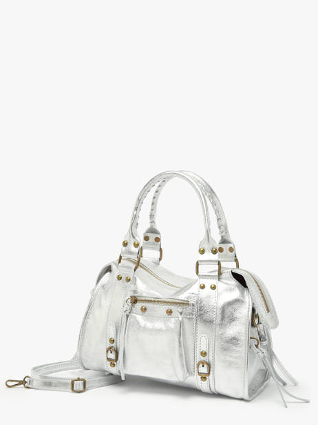 Shoulder Bag Nine Leather Milano Silver nine NI24092 other view 2