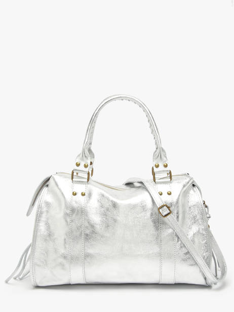 A4 Size Shoulder Bag Nine Leather Milano Silver nine NI24093 other view 4