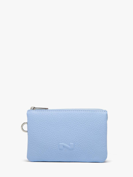 2-compartment Leather Pouch Nathan baume Blue original n 283N