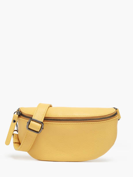 Leather Caviar Belt Bag Milano Yellow caviar CA19091B