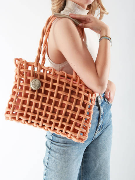 Handbag Crochet Le voyage en panier Orange crochet PM853 other view 1