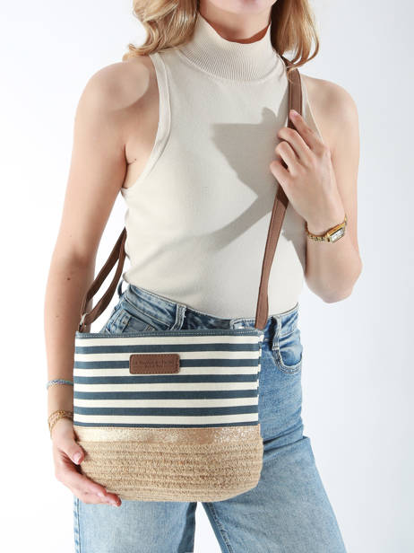 Shoulder Bag Mariniere Le voyage en panier Blue mariniere PM796 other view 1
