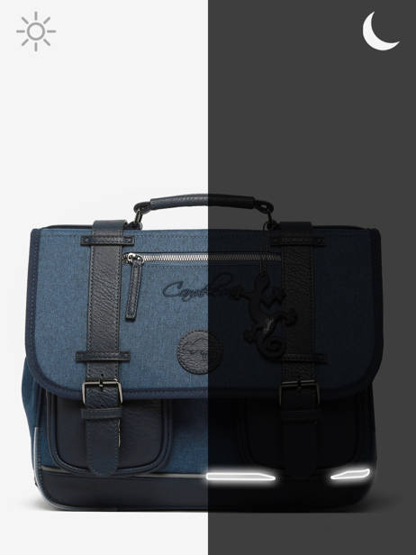 Satchel 3 Compartments Cameleon Blue vintage color VIC-CA41 other view 7