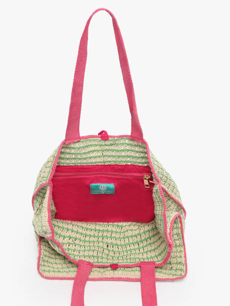 Shoulder Bag Over The Rainbow Cotton Le voyage en panier Green over the rainbow PM870 other view 3