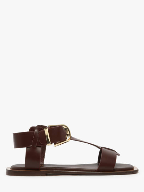 Sandals Daphne In Leather Nuyou Brown women 11013