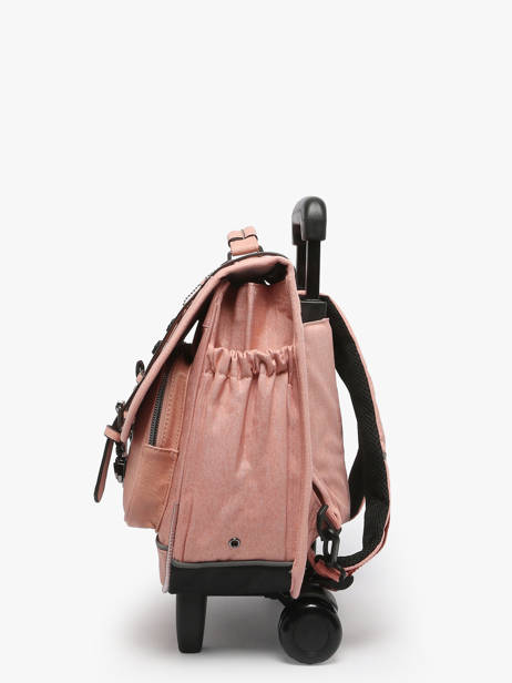 Wheeled Schoolbag 2 Compartments Cameleon Pink vintage color CR38 other view 2