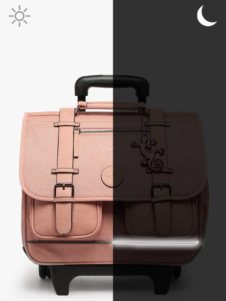 Wheeled Schoolbag 2 Compartments Cameleon Pink vintage color CR38 other view 8