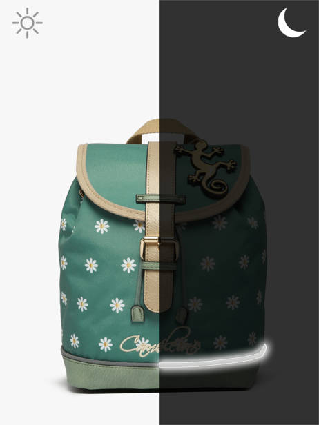 1 Compartment Backpack Cameleon Green vintage fantasy SD25 other view 6