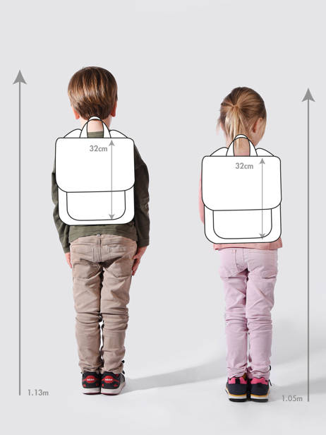 2-compartment Backpack Cameleon Pink vintage fantasy SD33 other view 1