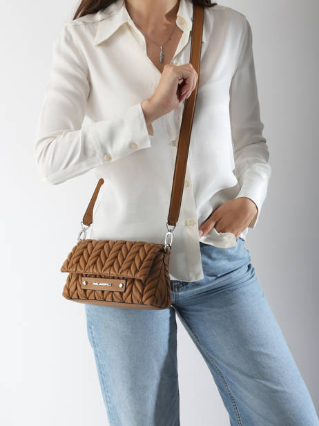 Sac BandouliÃ¨re K Weave Polyurethane Karl lagerfeld Marron k weave A2W30153 vue secondaire 1