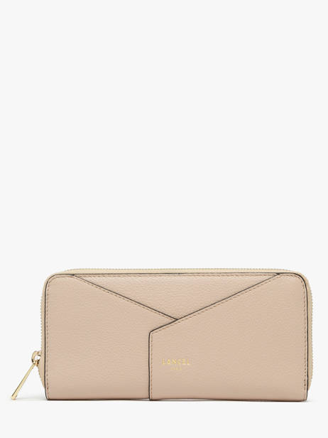 Wallet Leather Lancel Beige enveloppe A13711