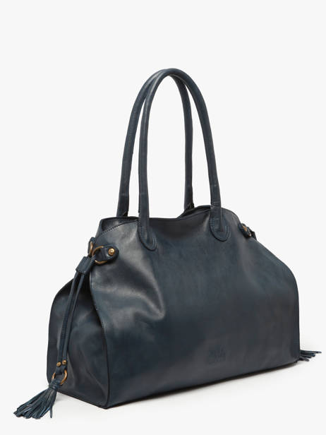 Shoulder Bag Cow Leather Basilic pepper Blue cow BCOW85 other view 1