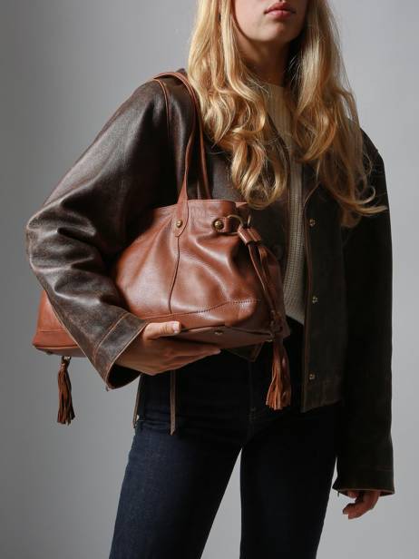 Shoulder Bag Cow Leather Basilic pepper Brown cow BCOW80 other view 1