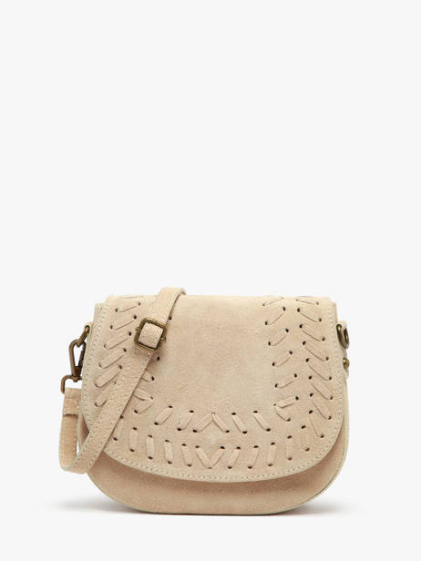 Sac Bandoulière Velvet Cuir Milano Beige velvet VE25062