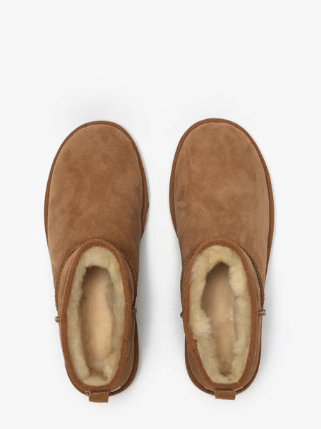 Boots Classic Ultra Mini En Cuir Ugg Beige men 1137391 vue secondaire 3